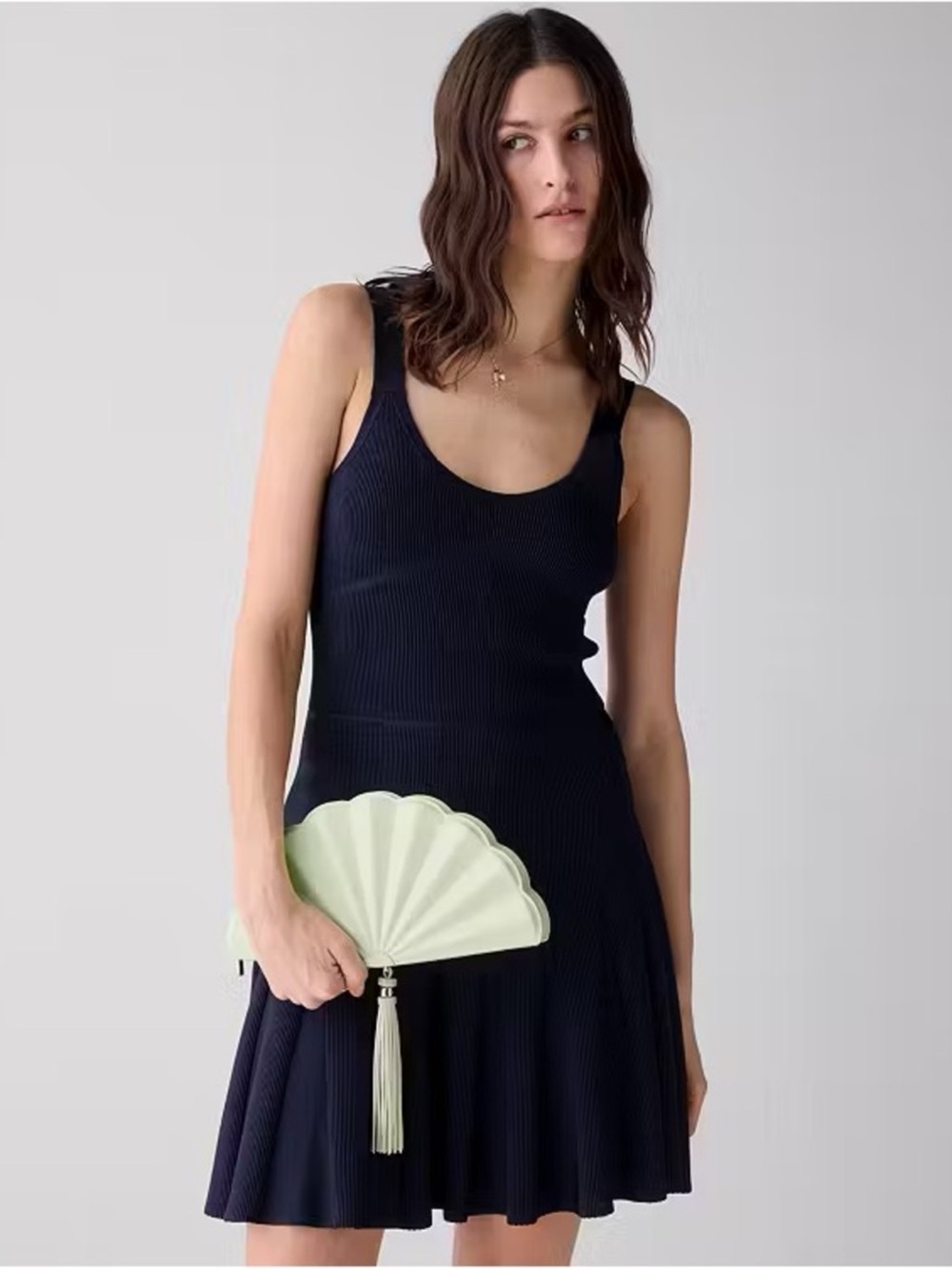 Kate Spade New York Lotus Fan Clutch Bag Lime Frosting Green - Picture 5 of 5